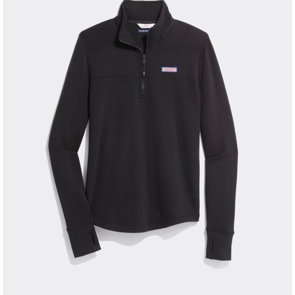 Vine, yard vines, whale women’s fleece pullover size L  half front zip up black - Picture 2 of 15